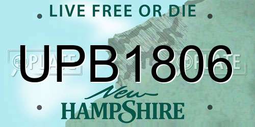 UPB1806 New Hampshire License Plate