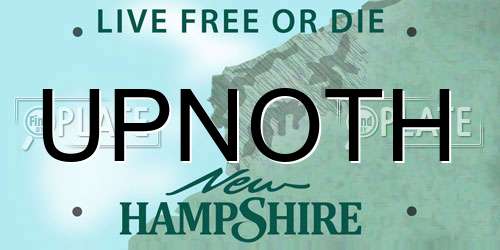UPNOTH New Hampshire License Plate