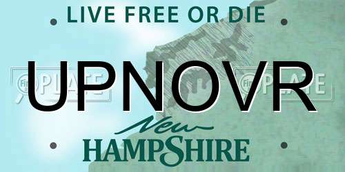 UPNOVR New Hampshire License Plate