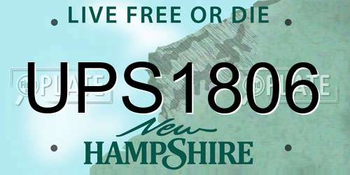 UPS1806 New Hampshire License Plate