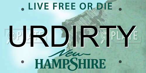 URDIRTY New Hampshire License Plate