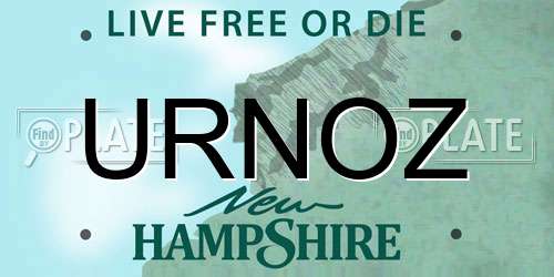 URNOZ New Hampshire License Plate