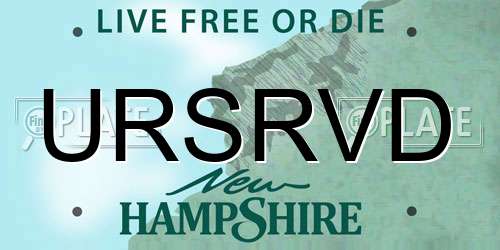 URSRVD New Hampshire License Plate