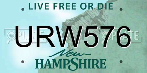 URW576 New Hampshire License Plate