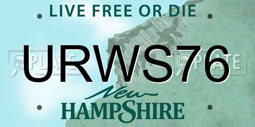 URWS76 New Hampshire License Plate