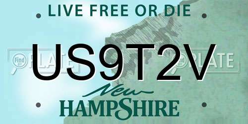 US9T2V New Hampshire License Plate