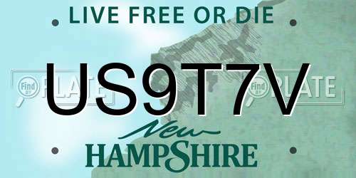 US9T7V New Hampshire License Plate