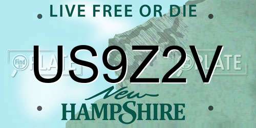 US9Z2V New Hampshire License Plate