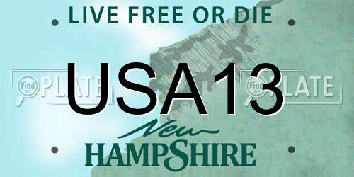 USA13 New Hampshire License Plate