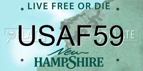 USAF59 New Hampshire License Plate