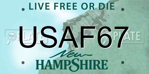 USAF67 New Hampshire License Plate