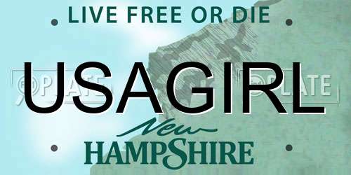 USAGIRL New Hampshire License Plate