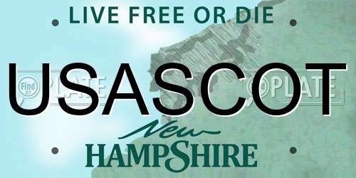 USASCOT New Hampshire License Plate