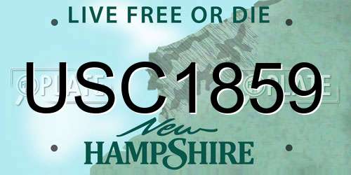 USC1859 New Hampshire License Plate
