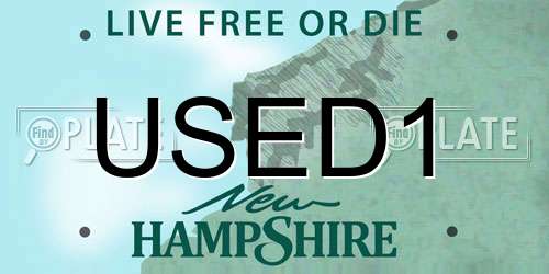 USED1 New Hampshire License Plate