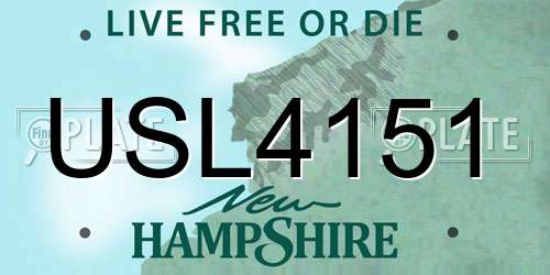 USL4151 New Hampshire License Plate