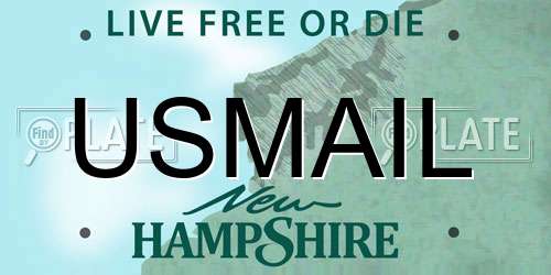 USMAIL New Hampshire License Plate