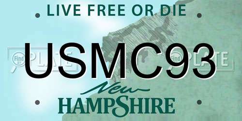 USMC93 New Hampshire License Plate