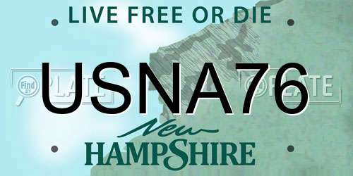 USNA76 New Hampshire License Plate