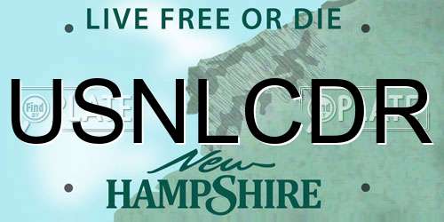USNLCDR New Hampshire License Plate