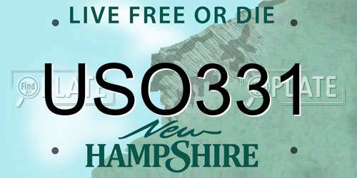 USO331 New Hampshire License Plate