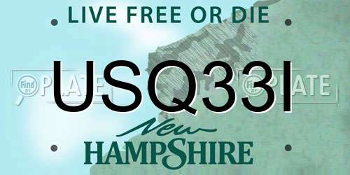 USQ33I New Hampshire License Plate