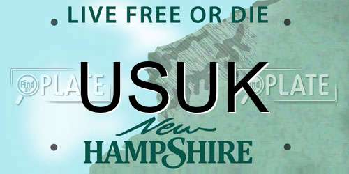 USUK New Hampshire License Plate