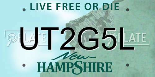 UT2G5L New Hampshire License Plate