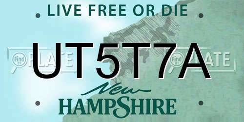 UT5T7A New Hampshire License Plate