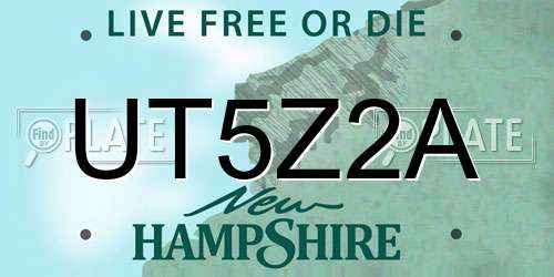 UT5Z2A New Hampshire License Plate