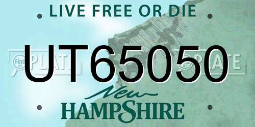 UT65050 New Hampshire License Plate