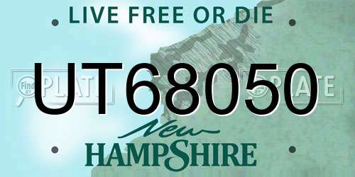 UT68050 New Hampshire License Plate