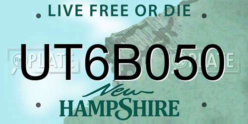UT6B050 New Hampshire License Plate