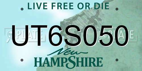 UT6S050 New Hampshire License Plate