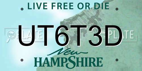 UT6T3D New Hampshire License Plate