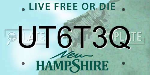 UT6T3Q New Hampshire License Plate