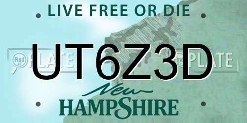 UT6Z3D New Hampshire License Plate