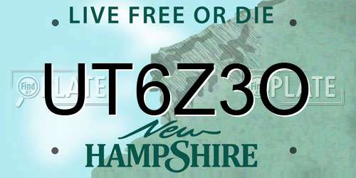 UT6Z3O New Hampshire License Plate