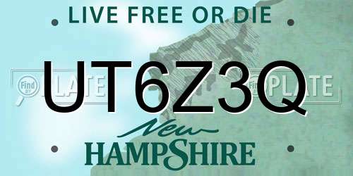 UT6Z3Q New Hampshire License Plate