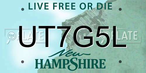 UT7G5L New Hampshire License Plate