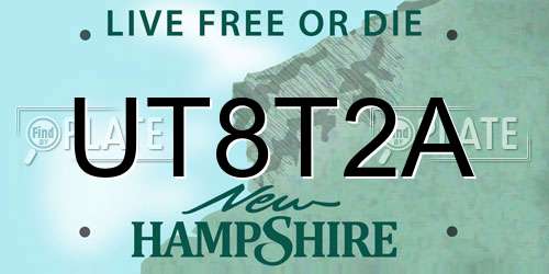 UT8T2A New Hampshire License Plate