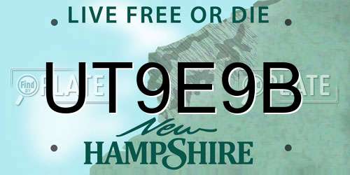 UT9E9B New Hampshire License Plate