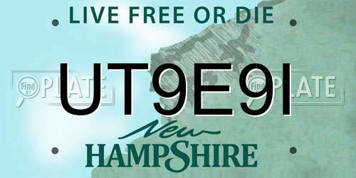 UT9E9I New Hampshire License Plate
