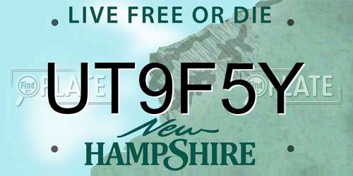 UT9F5Y New Hampshire License Plate