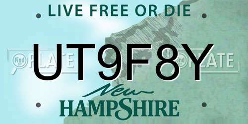 UT9F8Y New Hampshire License Plate