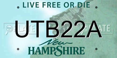UTB22A New Hampshire License Plate