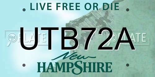 UTB72A New Hampshire License Plate