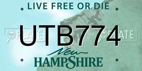 UTB774 New Hampshire License Plate