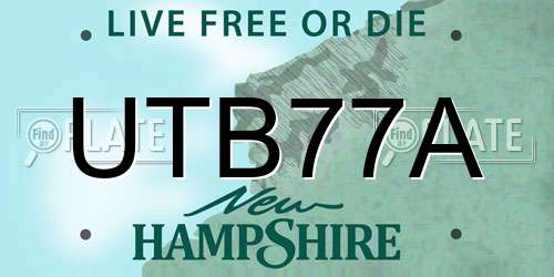 UTB77A New Hampshire License Plate