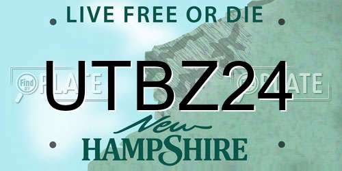 UTBZ24 New Hampshire License Plate